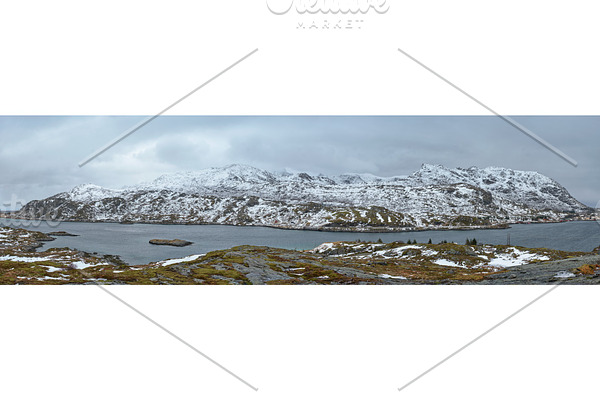 Panorama of norwegian fjord, Lofoten