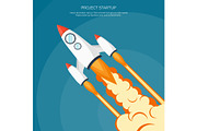 Flat rocket spaceship launch