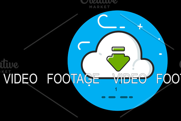 Cloud flat icon animated with alpha