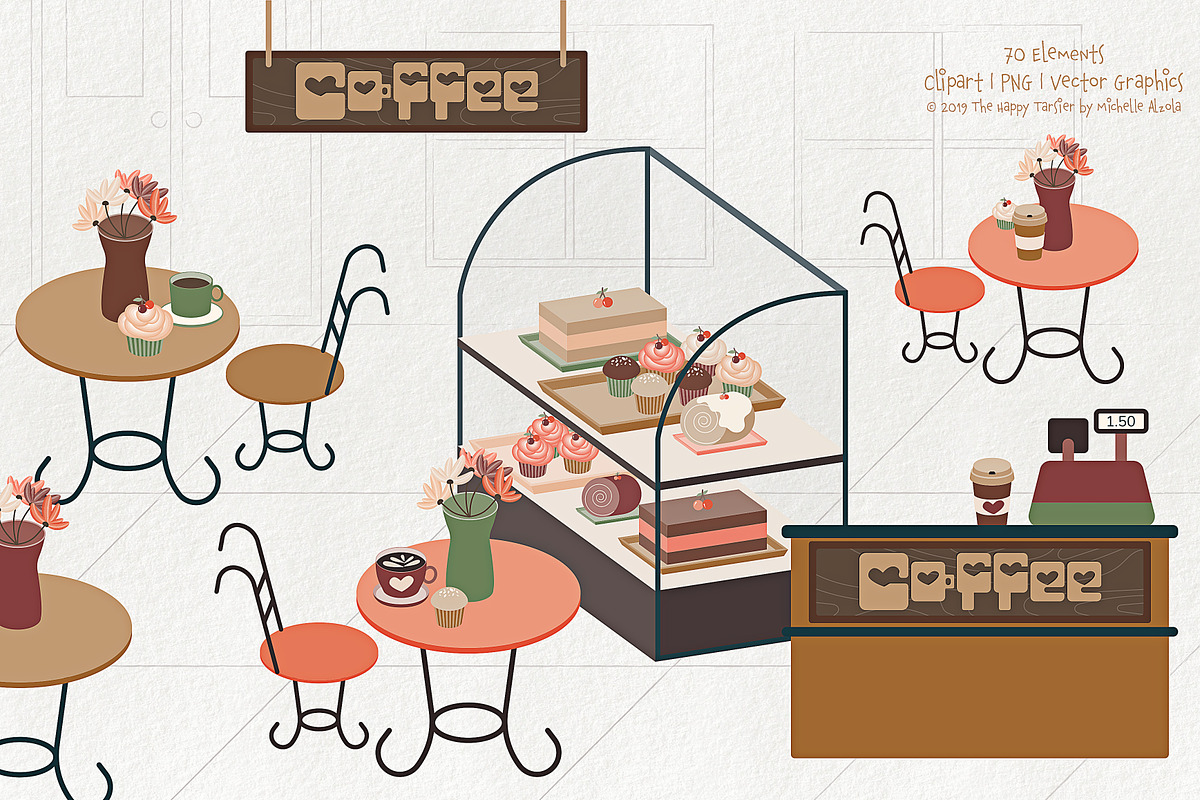 Coffee Shop 01 - Clipart & Vector in Illustrations - product preview 8