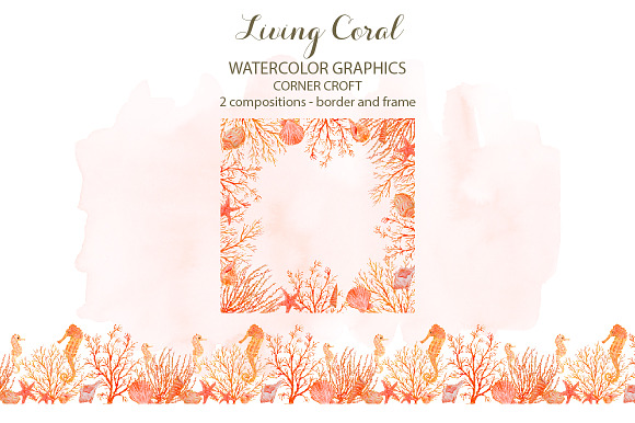 Watercolor Clipart Living Coral in Illustrations - product preview 4