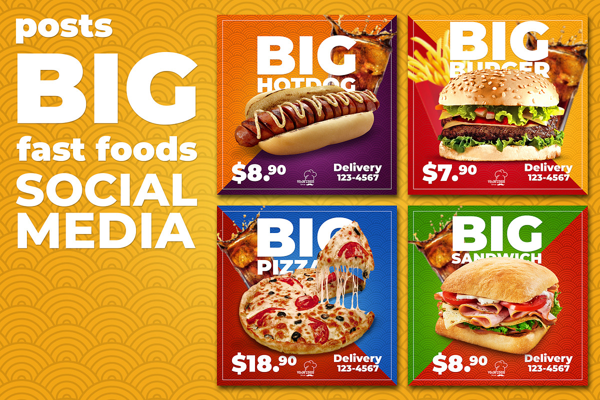 Social Media Fast Foods Template in Instagram Templates - product preview 8