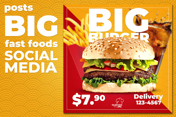 Social Media Fast Foods Template in Instagram Templates - product preview 3