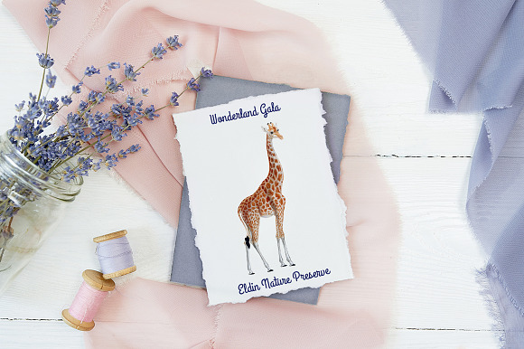 Giraffe Vintage Watercolor Giraffe in Illustrations - product preview 5