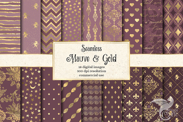 Mauve & Gold Digital Paper
