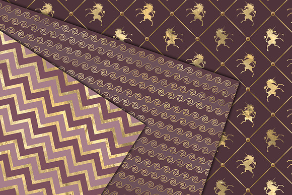 Mauve & Gold Digital Paper in Patterns - product preview 2