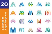 20 Logo Lettering M Template Bundle