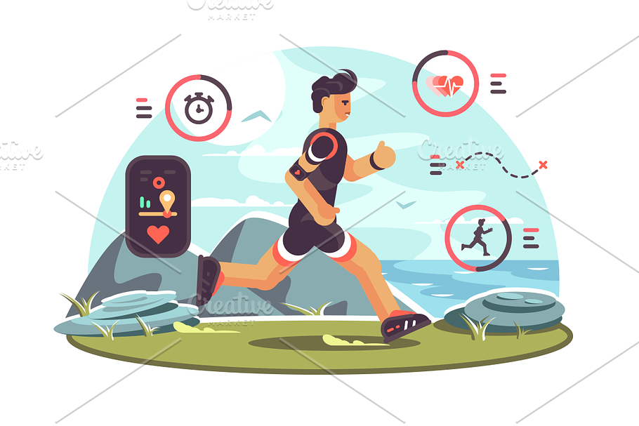 Sports apps for fitness in Illustrations - product preview 8