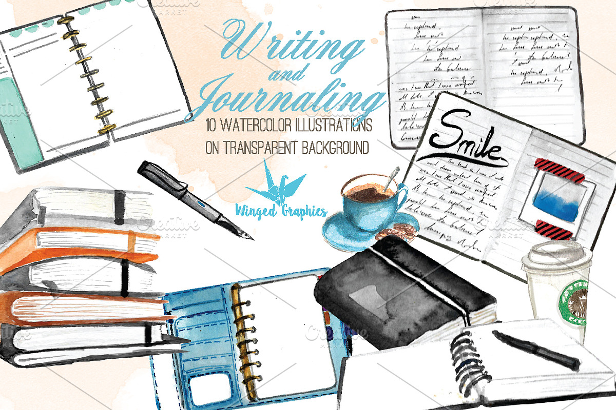 Writing, sketching and journaling in Illustrations - product preview 8