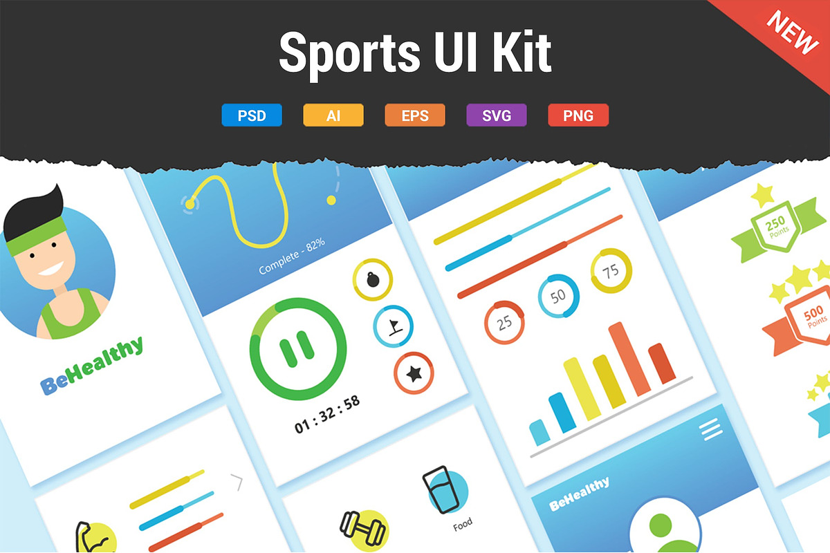 Sports UI Kit in UI Kits and Libraries - product preview 8