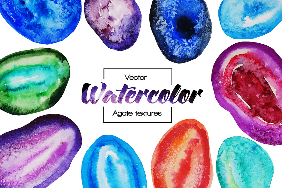 Vector Watercolor Agate Textures