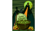 Halloween spooky cauldron concept