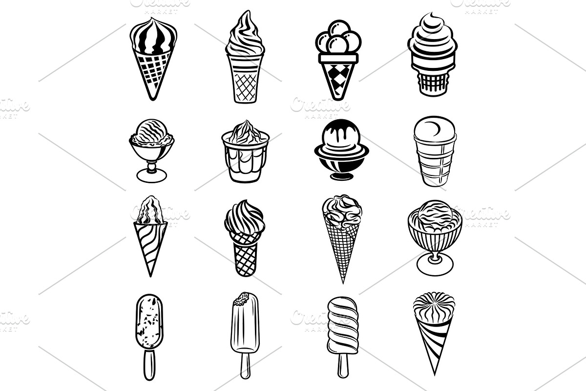 Ice cream icons set, simple style in Illustrations - product preview 8