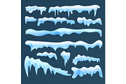 Collection of blue and white icicles
