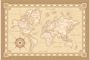 Vintage worldwide map design