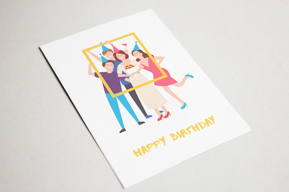 Birthday party people set in Illustrations - product preview 2