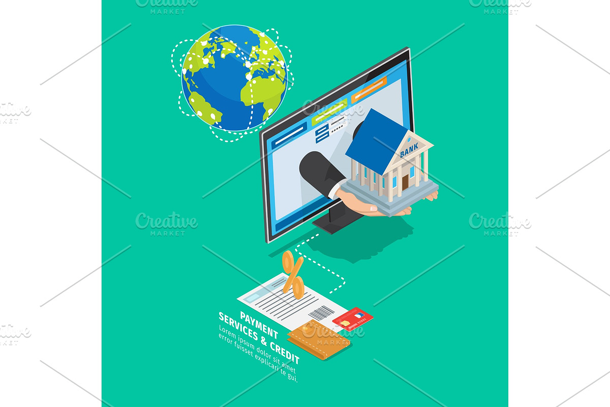 Online Payment and Credit Services in Illustrations - product preview 8