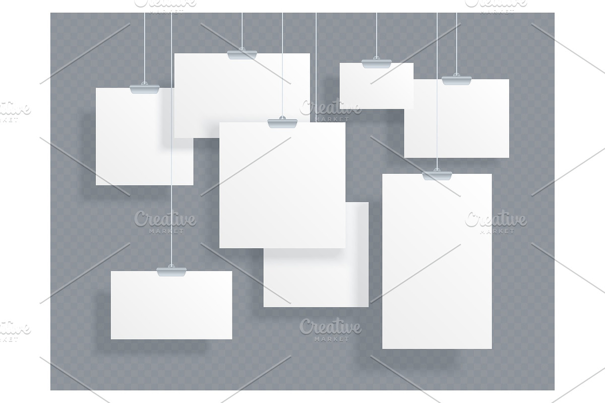 Set of white empty ID cards in Illustrations - product preview 8