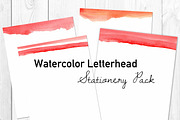 Red Watercolor Stationery Letterhead