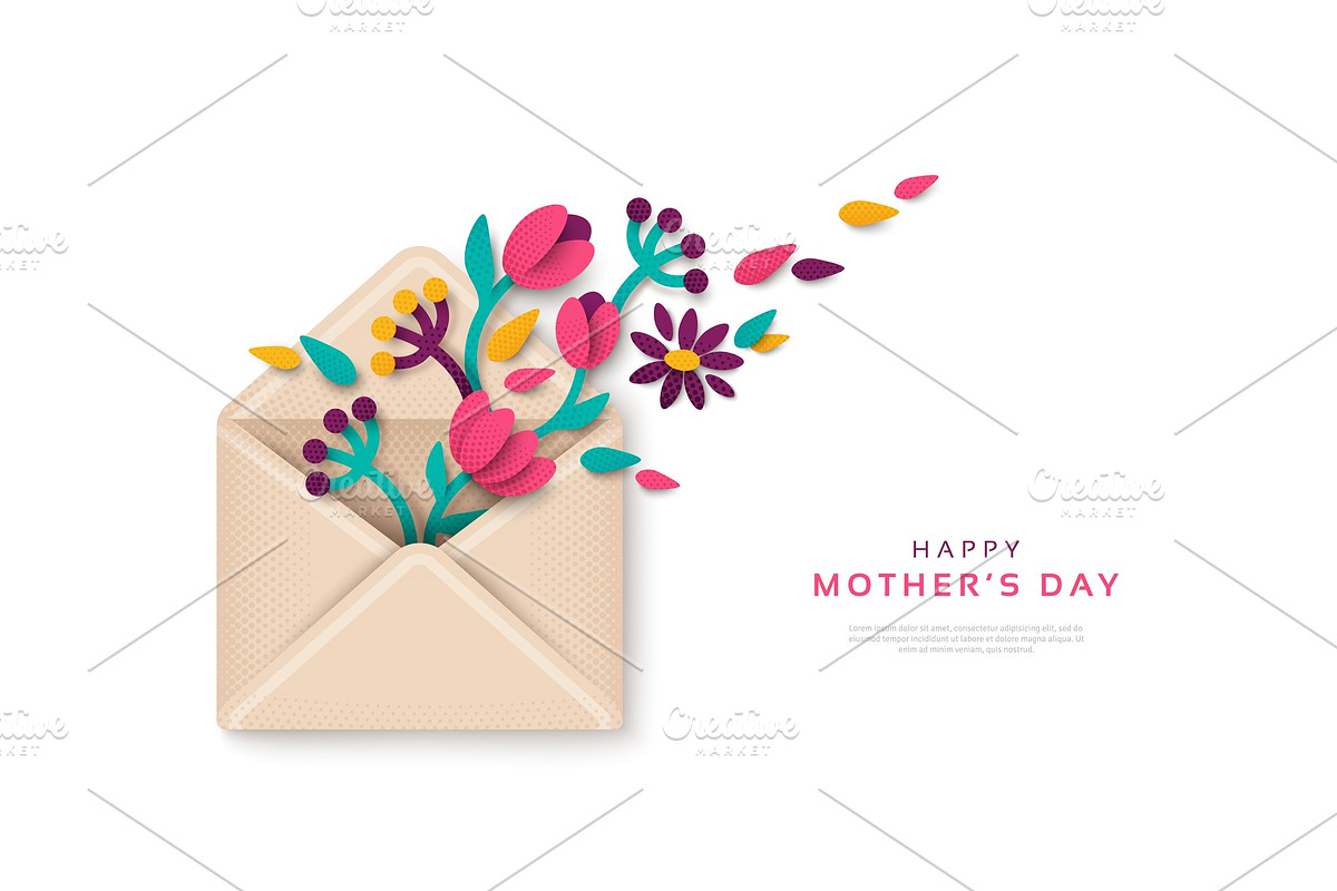 Mothers Day gift envelope in Illustrations - product preview 8