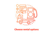 Car rental properties concept icon