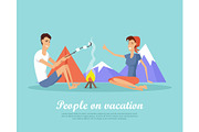 People on Vacation Flat Design