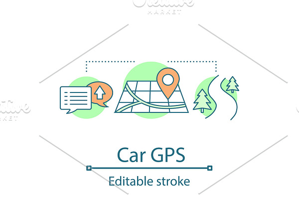Car GPS system concept icon