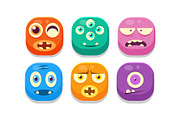 Collection of bright buttons