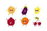 Cute fruit and vegetables