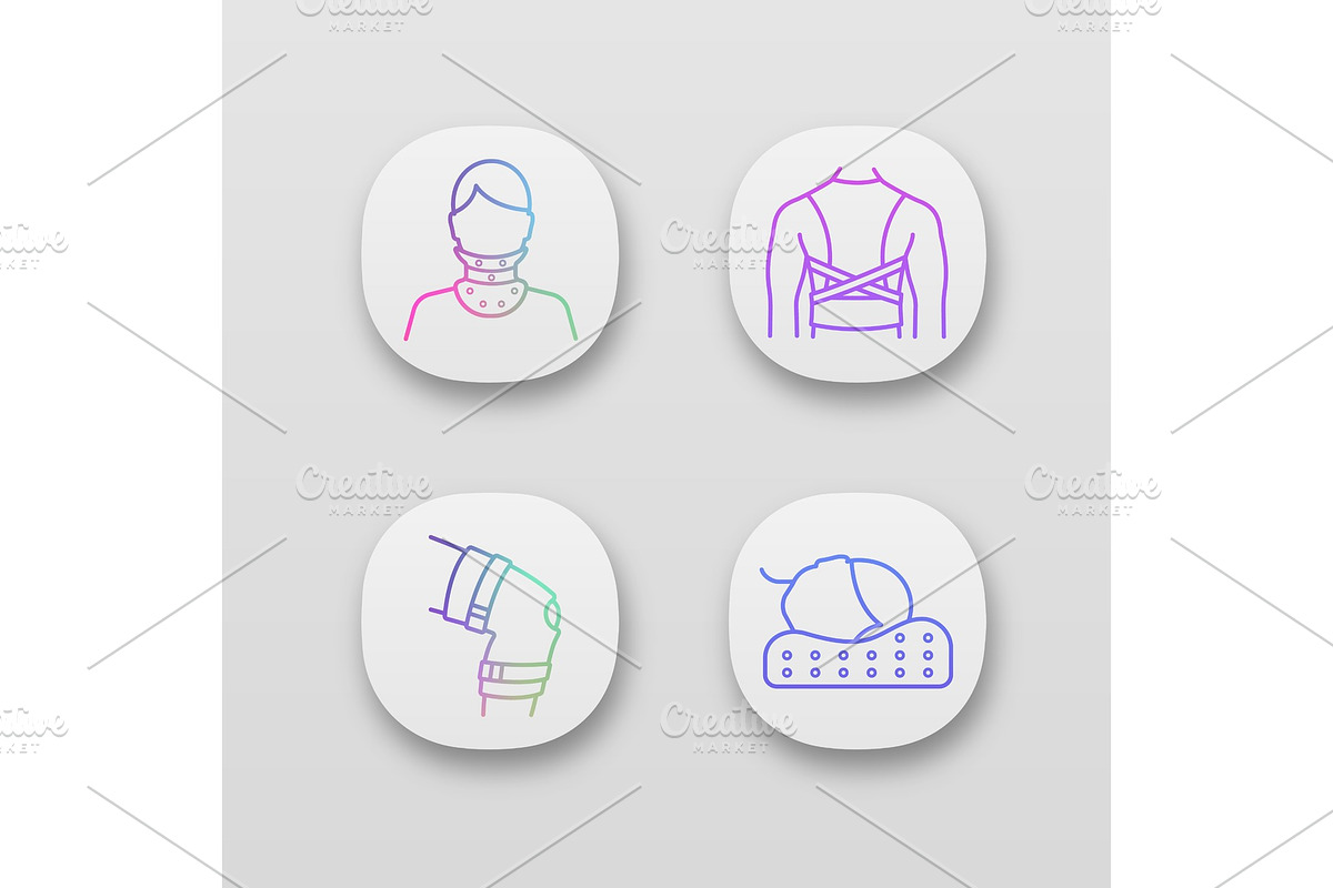 Trauma treatment app icons set in Icons - product preview 8