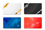 Set of bright different gift cards