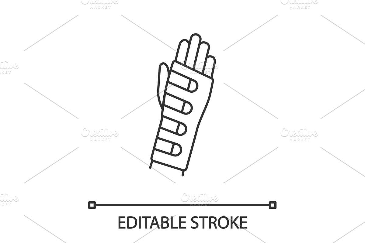 Wrist brace linear icon in Icons - product preview 8