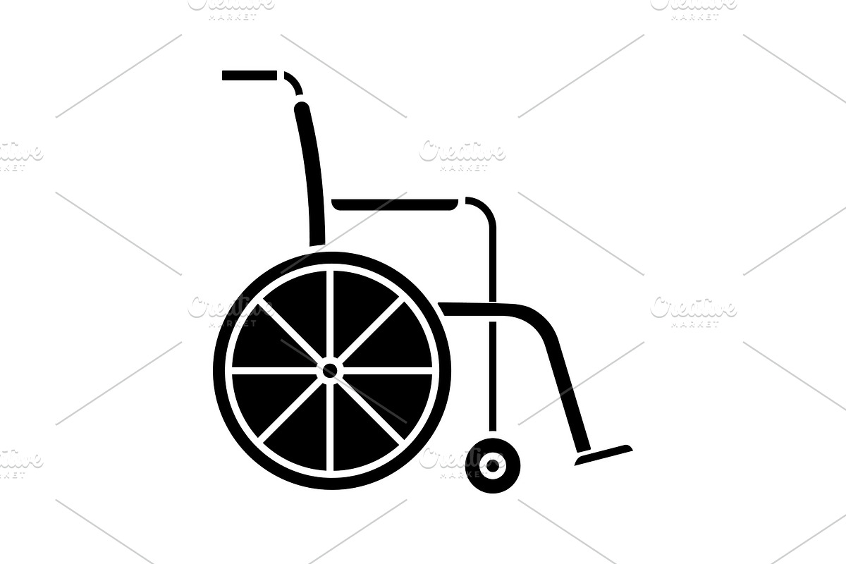 Wheelchair glyph icon in Icons - product preview 8