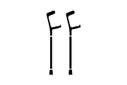 Elbow crutches glyph icon