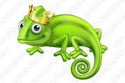 Chameleon King Crown Cartoon Lizard