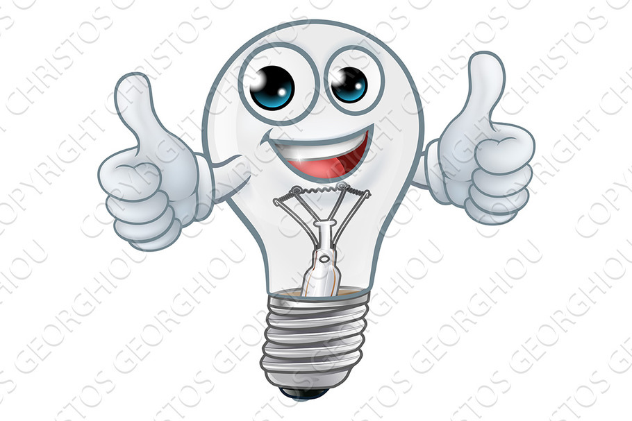 Light Bulb Cartoon Character