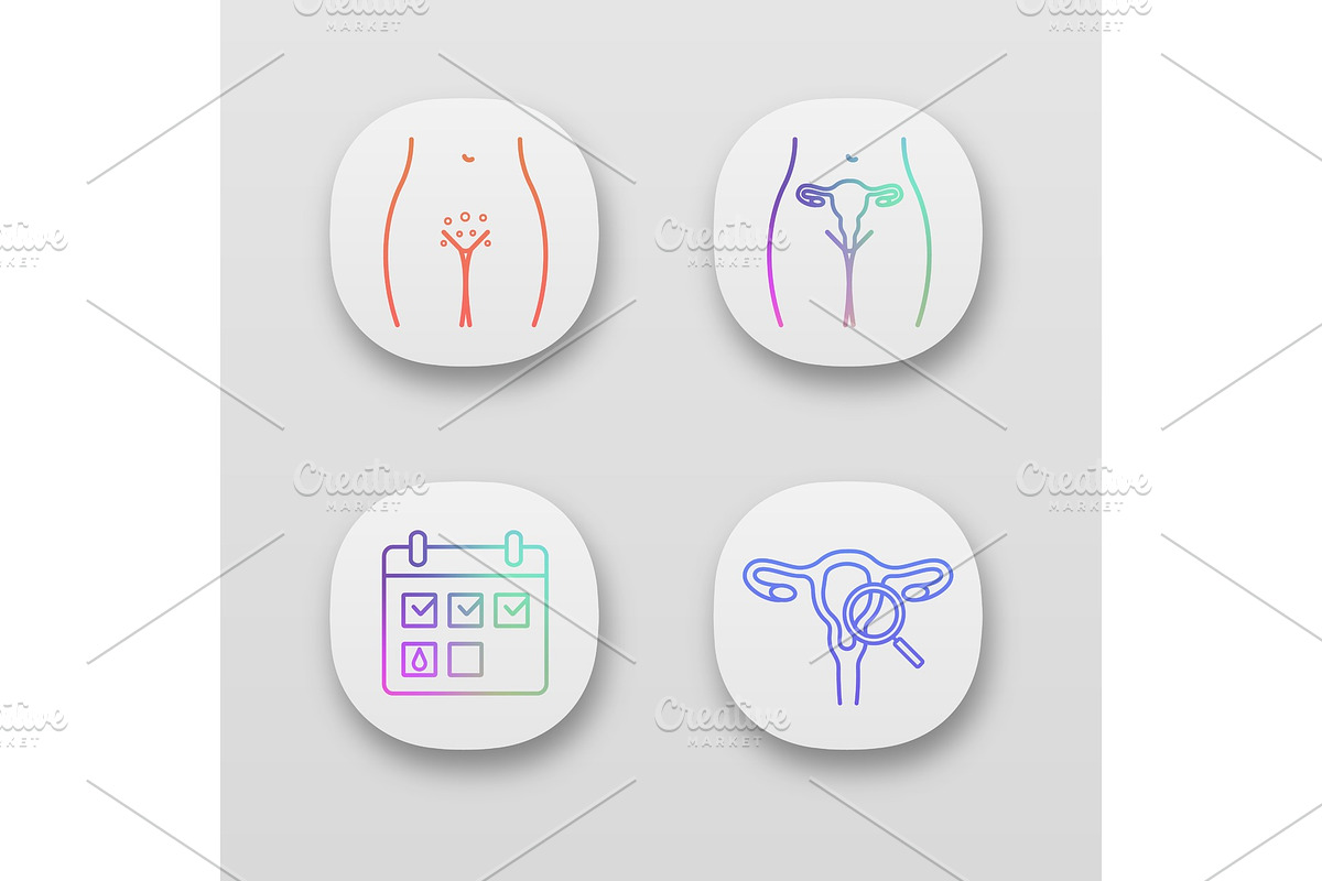 Gynecology app icons set in Icons - product preview 8