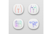 Gynecology app icons set