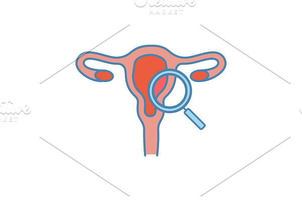 Gynecological exam color icon