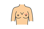 Breast rash color icon