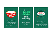 Winter Holidays greeting cards with