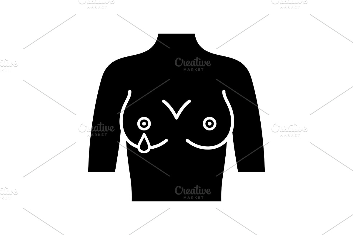 Nipple discharge glyph icon in Icons - product preview 8