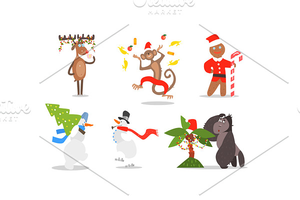 Funny Christmas characters for