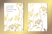 Golden Lily Floral Card Template