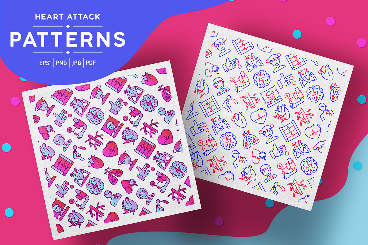 Heart Attack Patterns Collection in Patterns - product preview 8