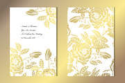 Golden Peony Floral Card Template