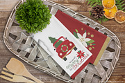Red Vintage Christmas Truck Clipart