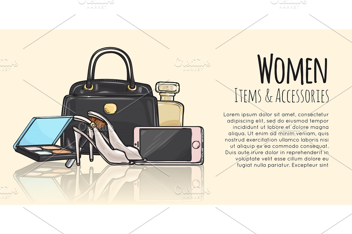 Women Items and Accessories in Illustrations - product preview 8