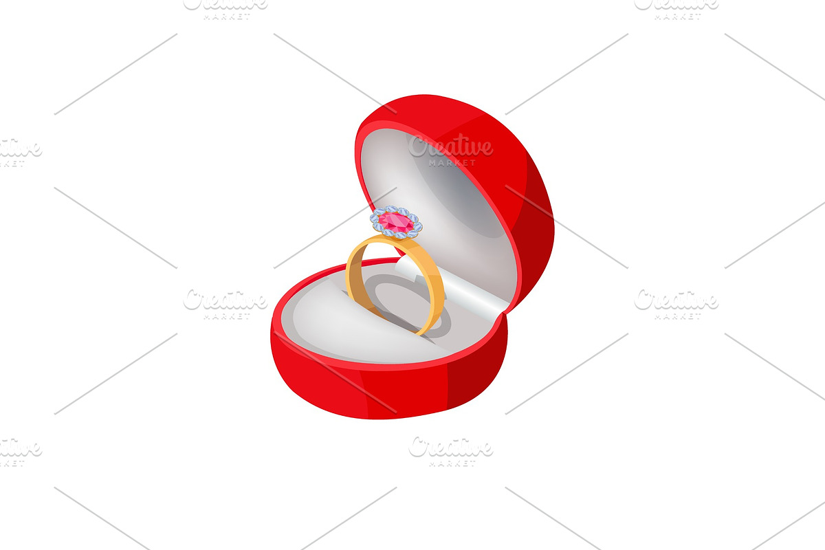Engagement Ring in Red Box with in Objects - product preview 8