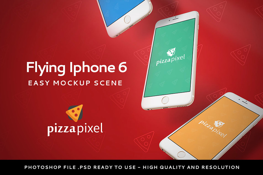 Mockup Iphone 6 Flying Scene (NEW) in Mobile & Web Mockups - product preview 8